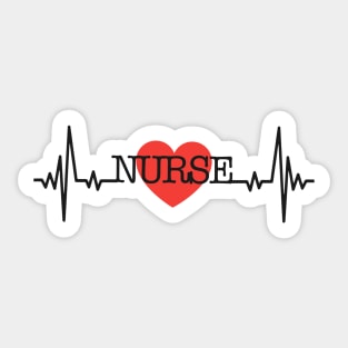Nurse Heartbeat I Love Nursing Sticker